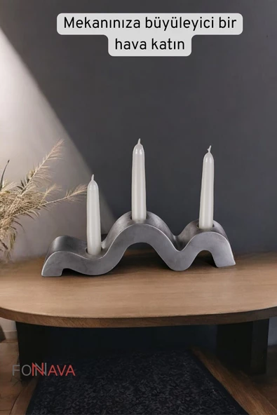 Fonnava Şamdan Mumluk Dekoratif Mumluk Tealight Mumluk Gümüş Eskitme Renk Model 13 - 2