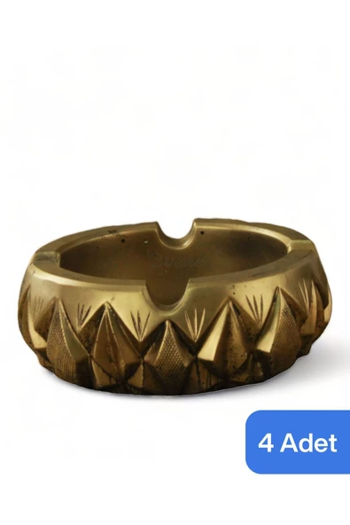 Evene Küllük Altın Eskitme Kül Tablası Dekoratif Küllük 4 Adet Model 3 ürün görseli 1