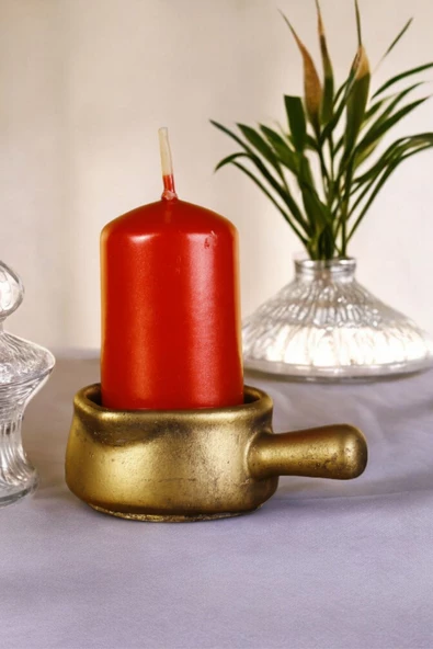 Fonnava Şamdan Mumluk Dekoratif Mumluk Tealight Mumluk Altın Eskitme Renk Model 24 ürün görseli 1