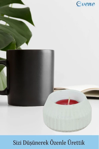 Evene Dekoratif Mumluk Tealight Mumluk Şamdan Mumluk 3 Lü Şamdan Model 38 - Resim 3