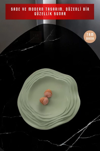 tambana Yeşil Sunumluk Takı Tabağı Dekoratif Tepsi Obje Ev Dekorasyon Model 25 - Resim 4