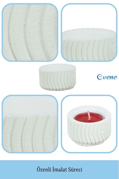 Evene Dekoratif Mumluk Tealight Mumluk Şamdan Mumluk 3 Lü Şamdan Model 26 - 7