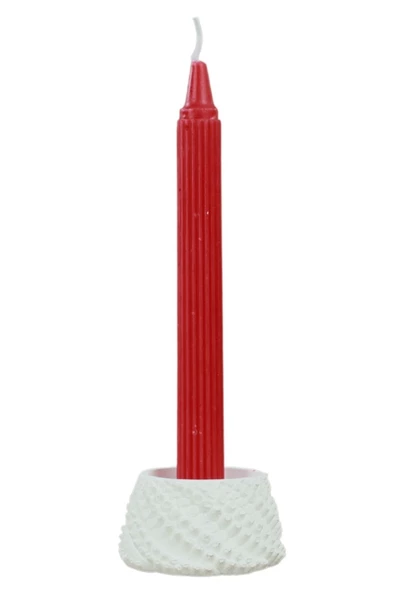 Evene Beyaz Mumluk Şamdan Tealight Ve Ince Mum Uyumlu Ejderha Yumurtası Model