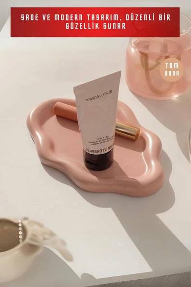 tambana Pembe Sunumluk Takı Tabağı Dekoratif Tepsi Obje Ev Dekorasyon Model 18 - Resim 4