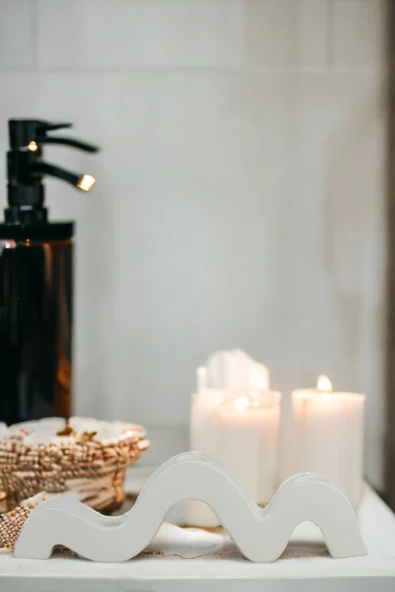 Fonnava Şamdan Mumluk Dekoratif Mumluk Beyaz Renk Tealight Mumluk Model 13 - Resim 3