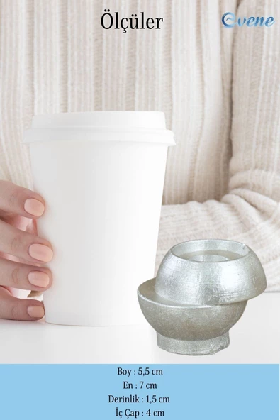 Evene Dekoratif Mumluk Tealight Mumluk Şamdan Mumluk 3 Lü Şamdan Model 25 - Resim 2