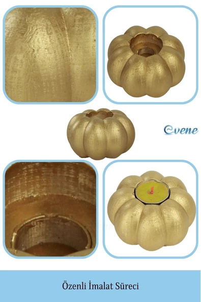 Evene Dekoratif Mumluk Tealight Mumluk Şamdan Mumluk 3 Lü Şamdan Model 34 - Resim 7
