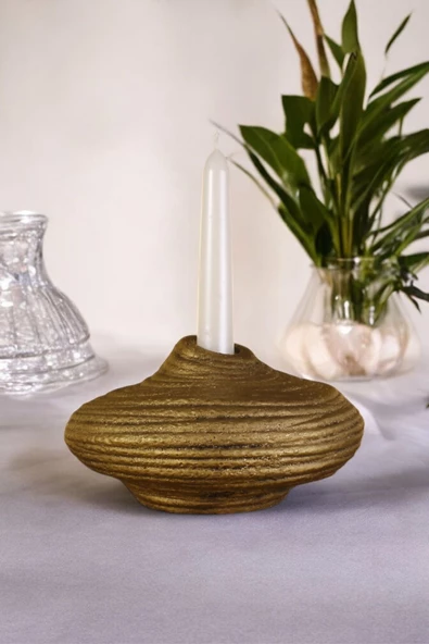 Fonnava Şamdan Mumluk Dekoratif Mumluk Tealight Mumluk Altın Eskitme Renk Model 42 ürün görseli 1