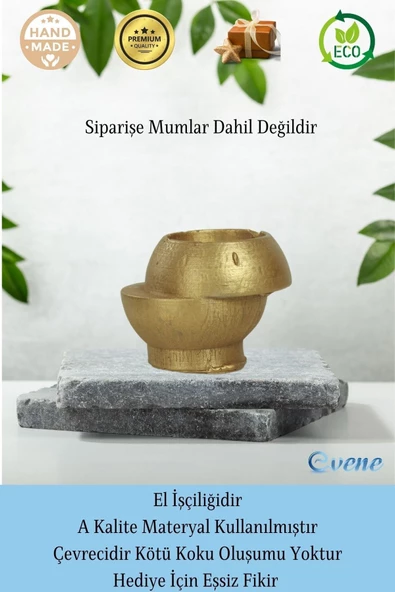 Evene Dekoratif Mumluk Tealight Mumluk Şamdan Mumluk 3 Lü Şamdan Model 25 - 8