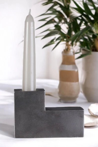 Fonnava Şamdan Mumluk Dekoratif Mumluk Tealight Mumluk Gümüş Eskitme Renk Model 17 ürün görseli 1