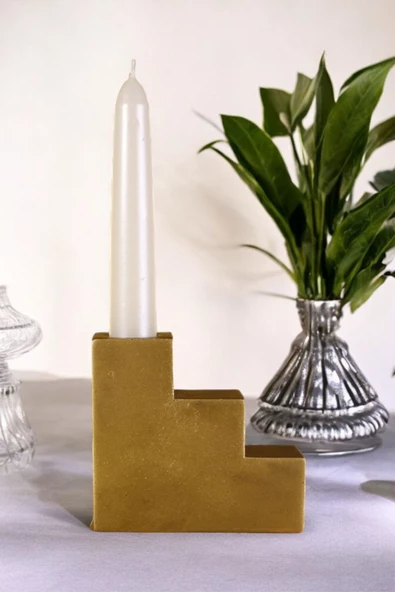 Fonnava Şamdan Mumluk Dekoratif Mumluk Tealight Mumluk Altın Eskitme Renk Model 18 ürün görseli 1