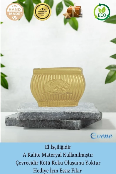 Evene Altın Mumluk Şamdan Tealight Mum Uyumlu Mini Çizgili Çiçekli Model - 8