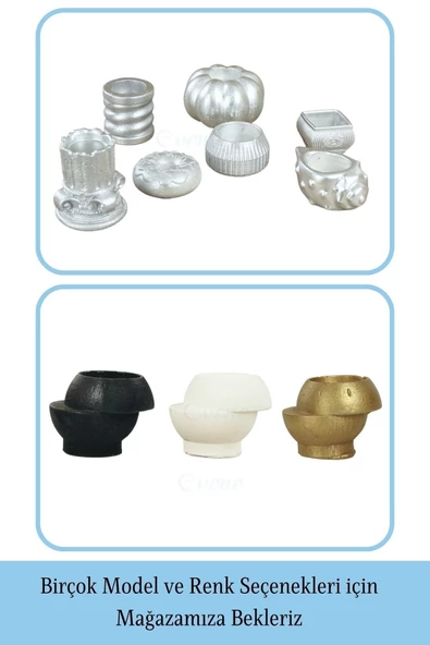 Evene Dekoratif Mumluk Tealight Mumluk Şamdan Mumluk 3 Lü Şamdan Model 25 - Resim 6