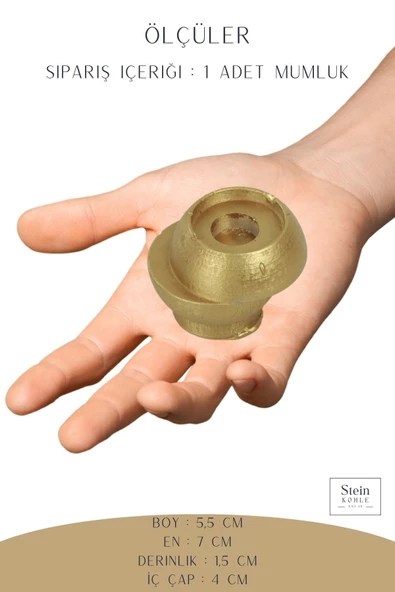 Stein Kohle Şamdanlık Dekoratif Şamdan Mumluk Tealight Mumluk Model 25 - Resim 2