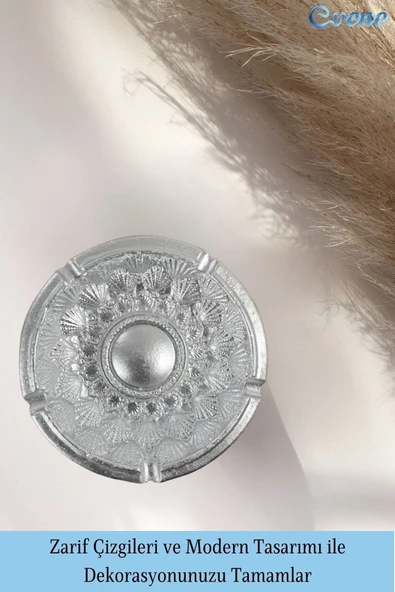 Evene Küllük Gümüş Renk Kül Tablası Dekoratif Küllük Istiridye Model - Resim 4