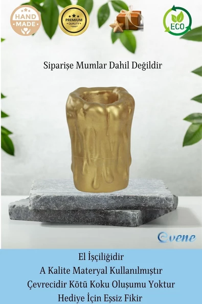 Evene Dekoratif Mumluk Tealight Mumluk Şamdan Mumluk 3 Lü Şamdan Model 43 - 8