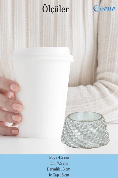 Evene Gümüş Mumluk Şamdan Tealight Ve Ince Mum Uyumlu Ejderha Yumurtası Model - Resim 2