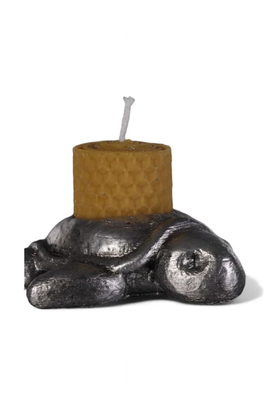 Evene Mumluk Şamdan Ince Mum Uyumlu Gümüş Eskitme Renk Model 41 ürün görseli 1