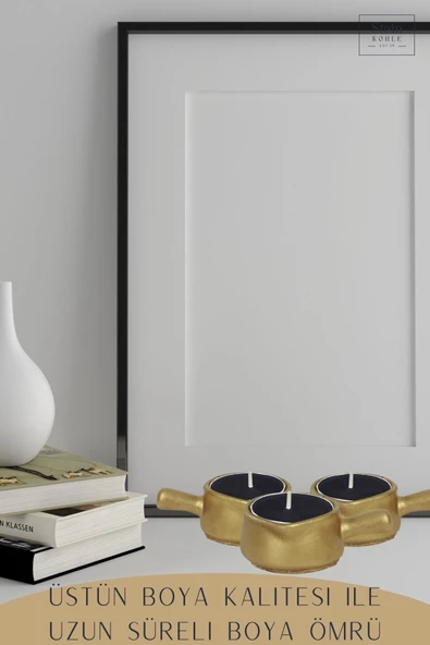 Stein Kohle Şamdanlık Dekoratif Şamdan Mumluk Tealight Mumluk Model 24 - Resim 4