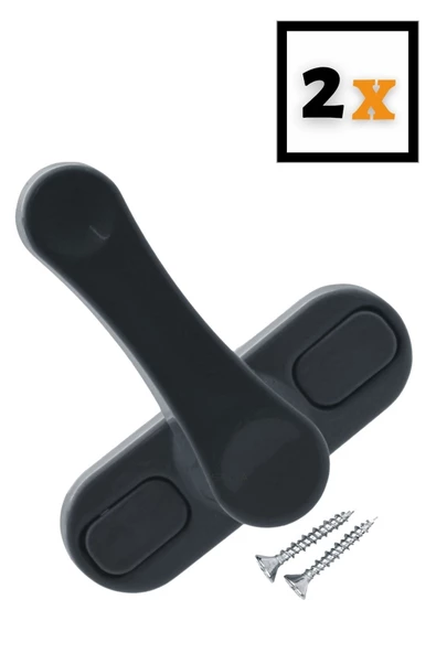 Viselia Antrasit Pencere Emniyet Kilidi 2 Adet Çocuk Hırsız Kilidi Çekmeli Metal Kilit ürün görseli 1