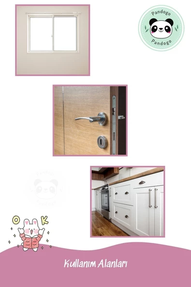 Pandogo Pencere Kilidi 2 Adet Antrasit Kapı Ve Pencere Emniyet Aparatı Güvenlik Ürünü Kilit - Resim 6