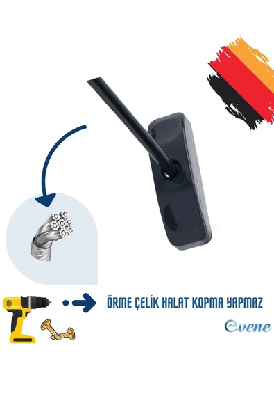 Evene Antrasit Pencere Kilidi 2 Adet Halatlı Çocuk Güvenlik Emniyet Hırsız Pimapen Pvc Kapı Bebek Kilit - 3