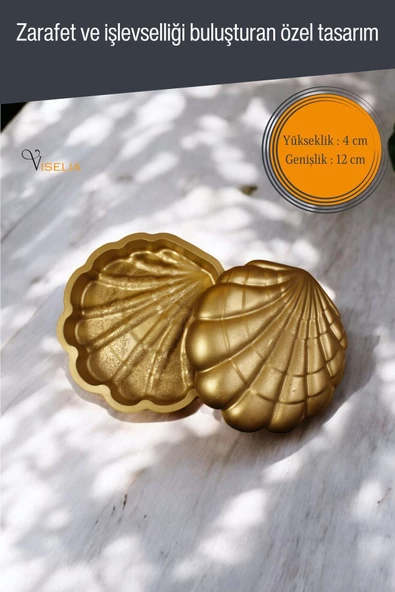 Viselia Takı Kutusu Takı Organizer Kapaklı Kutu Takı Düzenleyici Altın Renk Model 11 - 2