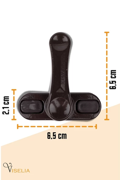 Viselia Koyu Kahverengi Pencere Emniyet Kilidi Çocuk Hırsız Kilidi Çekmeli Metal Kilit - Resim 2