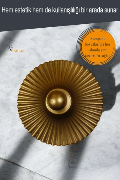 Viselia Takı Kutusu Takı Organizer Kapaklı Kutu Takı Düzenleyici Altın Eskitme Renk Model 10 - 4