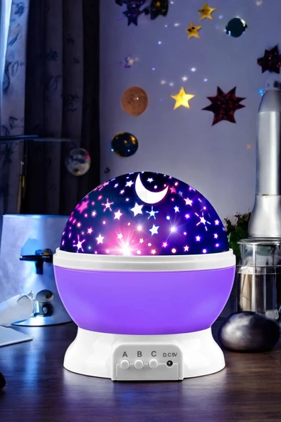 Star Master Masa Lambası Gökyüzü Projeksiyon Gece Lambası Yıldızlı Gece Lambası Mor