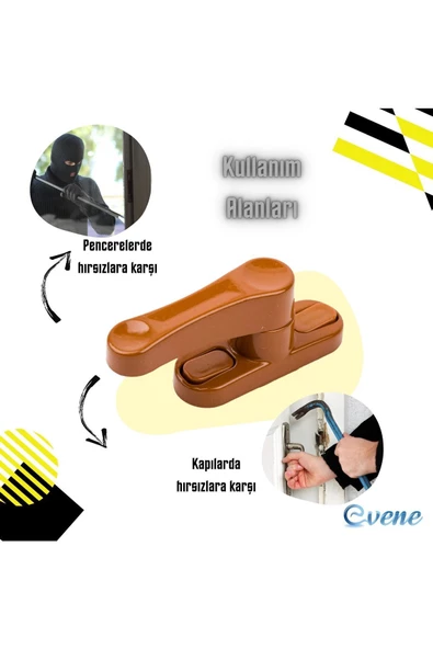 Viselia Açık Kahverengi Pencere Emniyet Kilidi 5 Adet Çocuk Hırsız Kilidi Çekmeli Metal Kilit - Resim 3