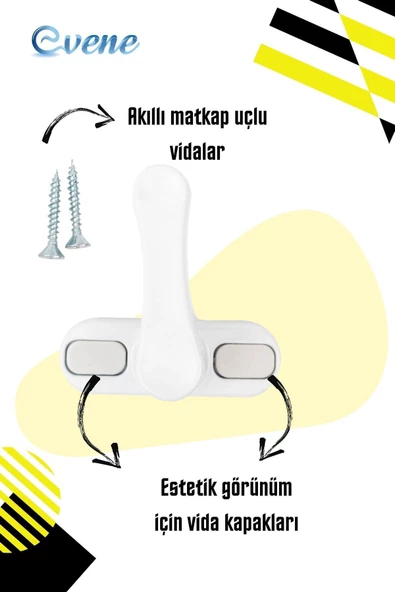 Evene Pencere Emniyet Kilidi Beyaz Çocuk Hırsız Kilidi Çekmeli Pvc 2 Adet - Resim 4