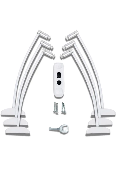 Evene Beyaz Pencere Kilidi 6 Adet Halatlı Çocuk Güvenlik Emniyet Hırsız Pimapen Pvc Kapı Bebek Kilit ürün görseli 1