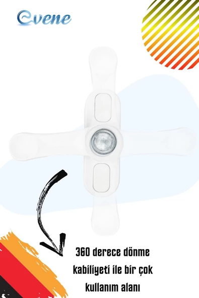 Evene Beyaz Pencere Emniyet Kilidi Çocuk Hırsız Kilidi Düğmeli Pvc 1 Adet - Resim 5