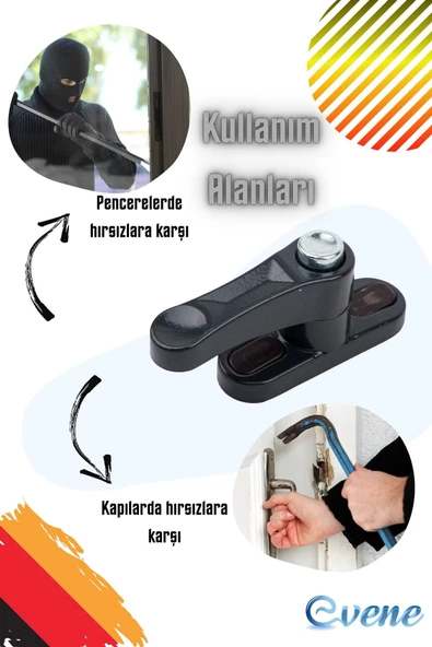 Evene Pimapen Kapı Kilidi Pimapen Pencere Kilidi Pencere Emniyet Kilidi Düğmeli Kilit 7 Adet Antrasit - 7