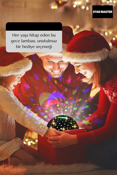 Star Master Masa Lambası Gökyüzü Projeksiyon Gece Lambası Yıldızlı Gece Lambası Mor - 6