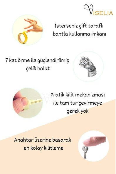 Viselia Beyaz Pencere Kilidi 1 Adet Halatlı Çocuk Güvenlik Emniyet Hırsız Pimapen Pvc Kapı Bebek Kilidi - Resim 6