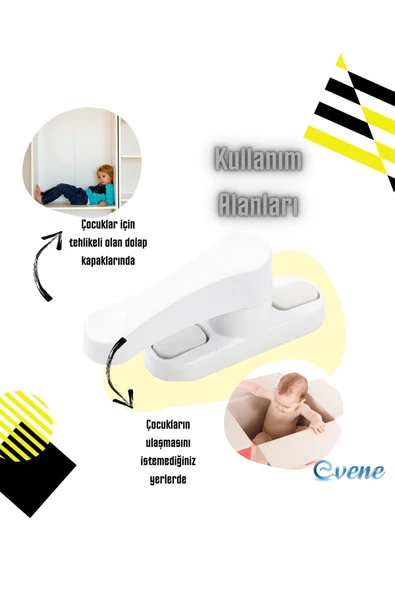 Evene Pimapen Kapı Kilidi Pimapen Pencere Kilidi Pencere Emniyet Kilidi Mandallı Kilit 2 Adet Beyaz - Resim 6