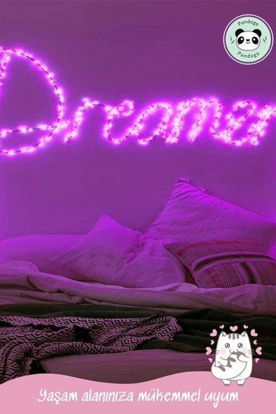 Pandogo 3 Metre Peri Led Çok Amaçlı Dekoratif Aydınlatma Bakır Tel Mekan Parti Aydınlatma 2 Adet Mor - 3