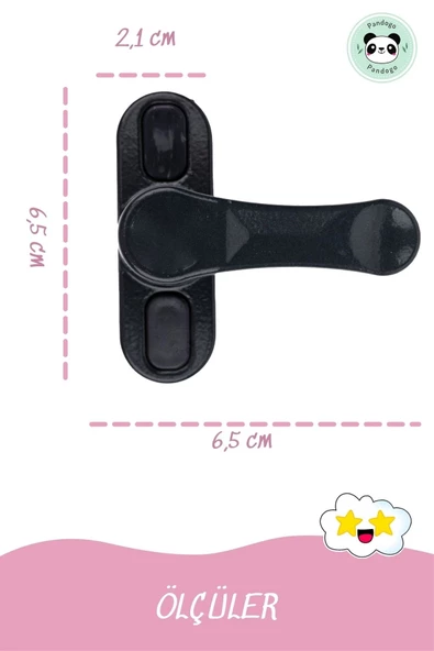 Pandogo Pencere Kilidi 5 Adet Kapı Ve Pencere Emniyet Aparatı Güvenlik Ürünü Kilit Antrasit - Resim 2