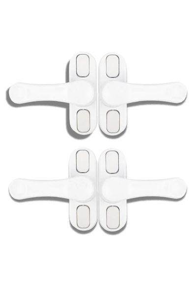 Evene Beyaz Pencere Emniyet Kilidi Çocuk Hırsız Kilidi Çekmeli Pvc 4 Adet ürün görseli 1