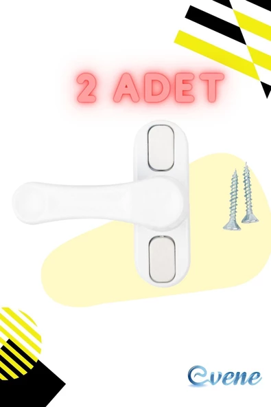 Evene Pencere Emniyet Kilidi Beyaz Çocuk Hırsız Kilidi Çekmeli Pvc 2 Adet ürün görseli 1
