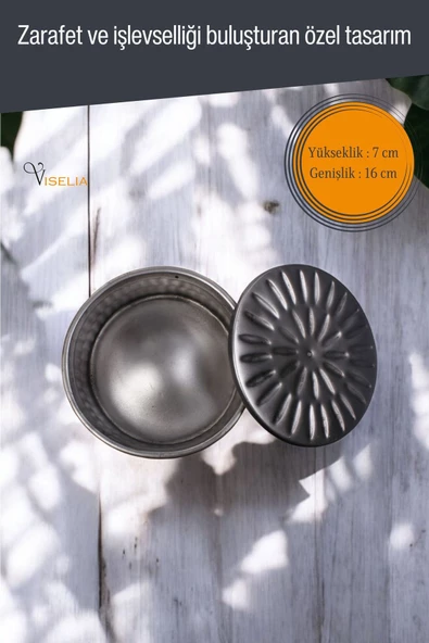 Viselia Takı Kutusu Takı Organizer Kapaklı Kutu Takı Düzenleyici Gümüş Eskitme Renk Model 15 - Resim 2