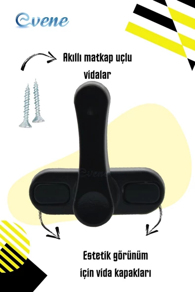 Evene Pimapen Kapı Kilidi Pimapen Pencere Kilidi Pencere Emniyet Kilidi Mandallı Kilit 3 Adet Siyah - Resim 4