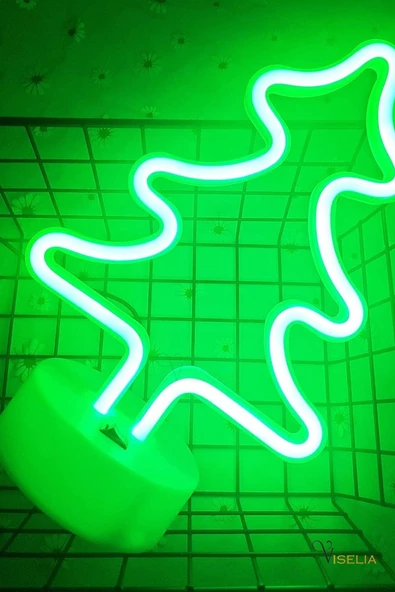 Viselia Neon Led Neon Lamba Çam Ağaç Neon Işık Gece Lamba Masa Lamba - 4