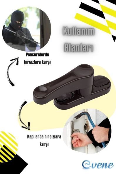 Evene Koyu Kahverengi Pencere Emniyet Kilidi 4 Adet Çocuk Hırsız Kilidi Çekmeli Metal Kilit - Resim 8