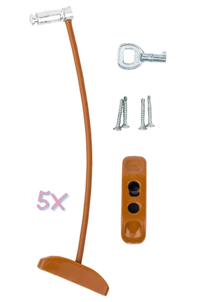 Pandogo Pencere Kilidi 5 Adet Açık Kahve Kapı Ve Pencere Emniyet Aparatı Güvenlik Ürünü Kilit ürün görseli 1