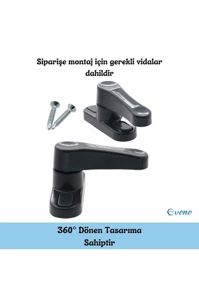 Evene Antrasit Pencere Emniyet Kilidi 5 Adet Çocuk Hırsız Kilidi Çekmeli Metal Kilit - Resim 7