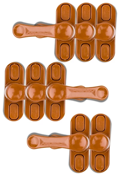 Viselia Pencere Kilidi Pimapen Kilidi Pencere Çocuk Kilidi Pencere Emniyet Kilidi Açık Kahve 8 Adet ürün görseli 1