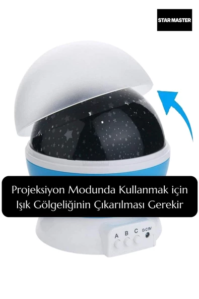 Star Master Masa Lambası Gökyüzü Projeksiyon Gece Lambası Yıldızlı Gece Lambası Mavi - 5